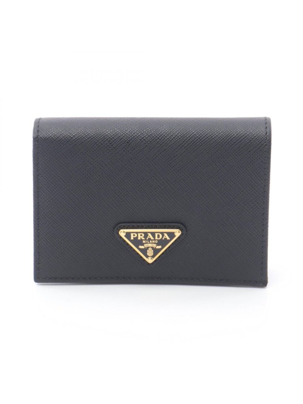 Prada Bifold Wallet Saffiano Triang Leather